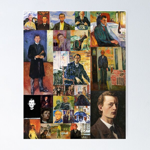 Edvard Munch - Self Portrait Collage Poster