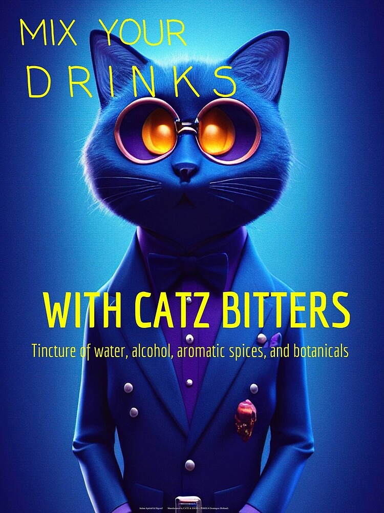 Mix Your Drinks With Catz (cats) Bitters Premium Matte Vertical Posters