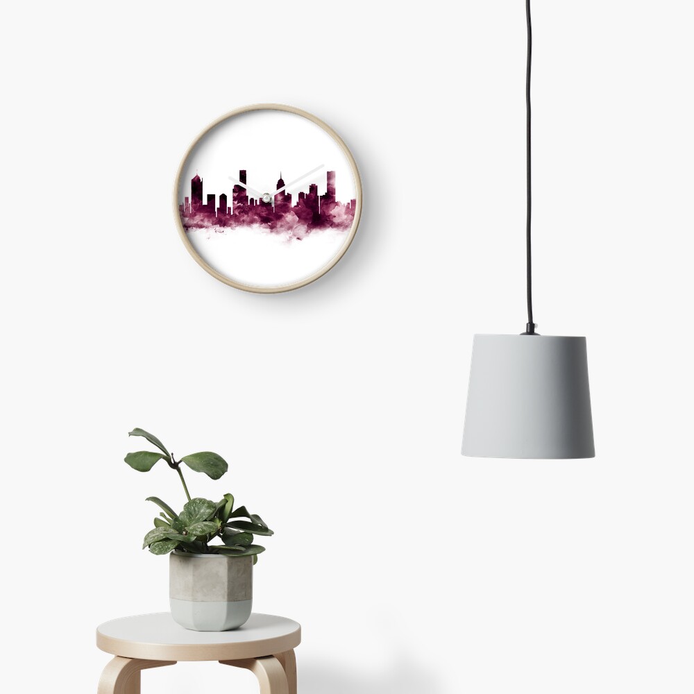 "Melbourne Skyline" Clock for Sale by MonnPrint Redbubble