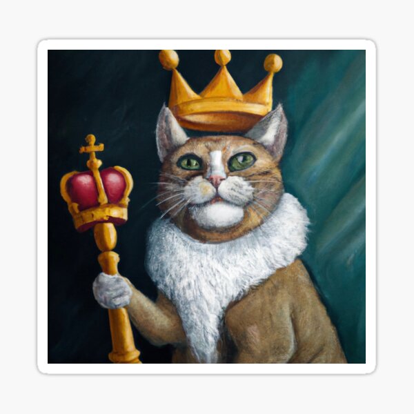 King Cat Sticker