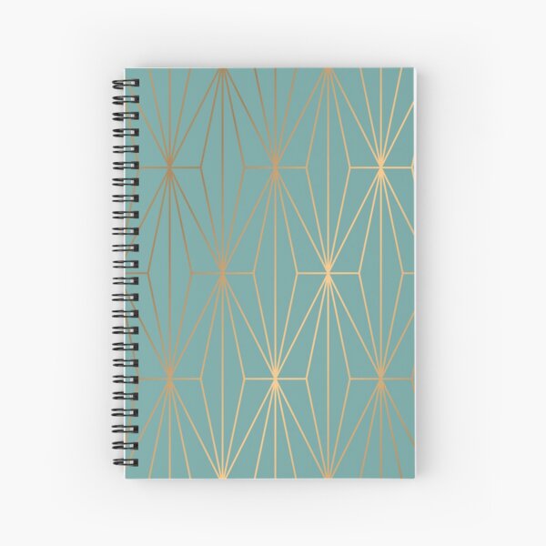 ELEGANT BLUE GOLD PATTERN Spiralblock