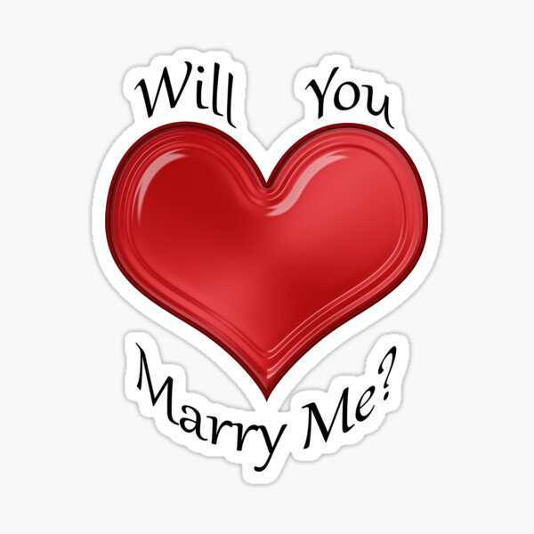 Will You Marry Me Sticker By Colorwash Redbubble