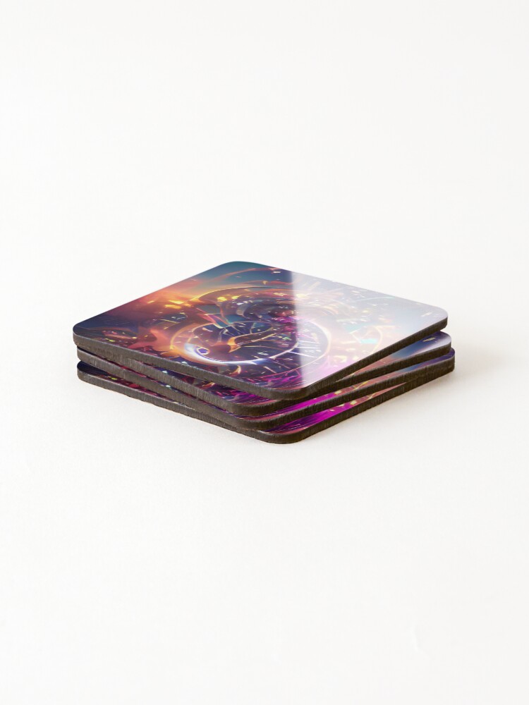 Thumbnail 4 of 5, Coasters (Set of 4), Exploding clock designed and sold by zorropriest.