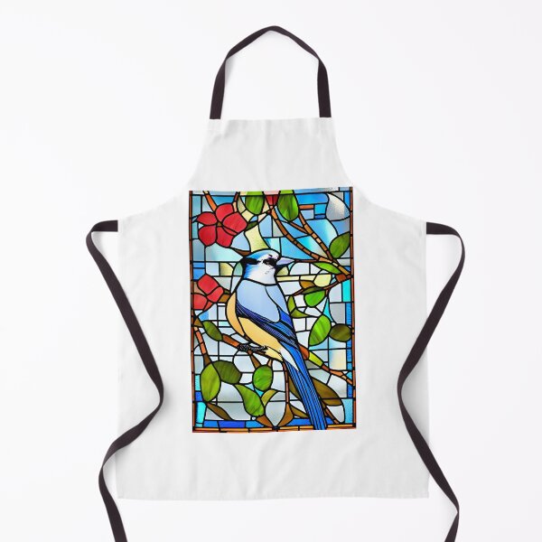 Item preview, Blue Jay Bluejay Stained Glass Artwork designed and sold by StickerBird.