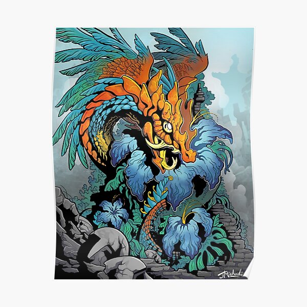 Feathered Serpent Dragon Poster