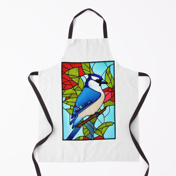 Item preview, Blue Jay Bluejay Bird Stained Glass Artwork Design designed and sold by StickerBird.