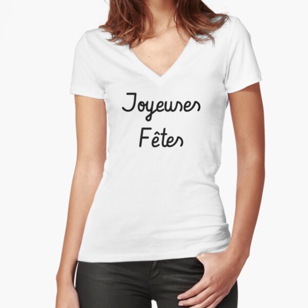 Joyeuses Fêtes Fitted V-Neck T-Shirt