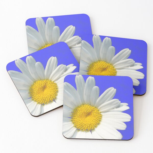 Item preview, White Daisy Flower Close-Up On Electric Blue Background designed and sold by DEC02.
