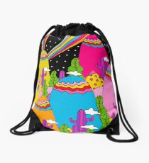 Night Sky Rainbow Drawstring Bag