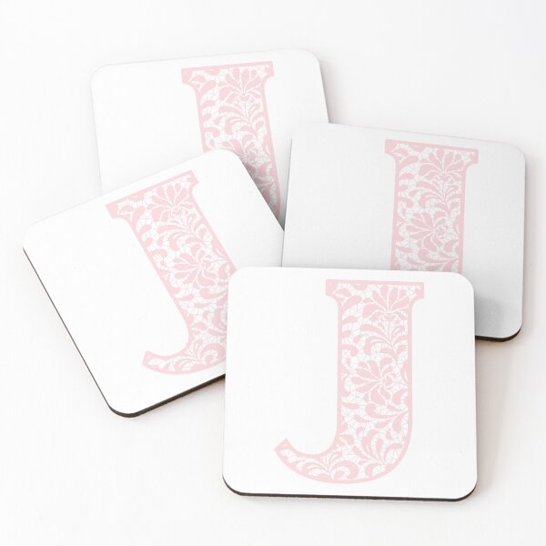 Item preview, Letter J- Pink Lace Botanical Monogram designed and sold by Tasha-design.