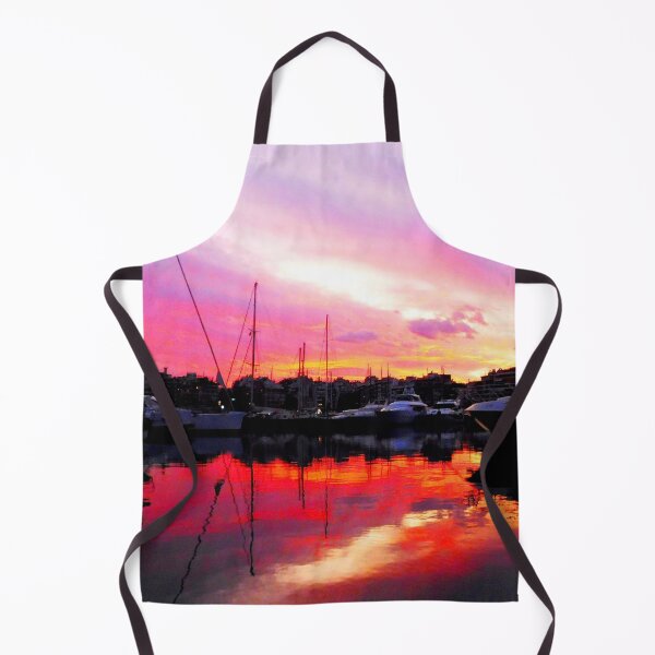 Item preview, MARITIME #30 - Mirror Reflection of Red Sunset at Marina designed and sold by DEL-Productions.