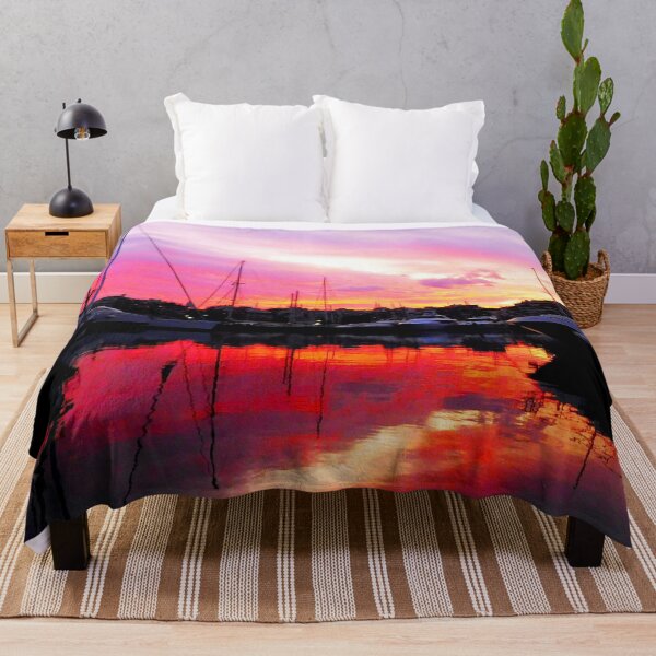 Item preview, MARITIME #30 - Mirror Reflection of Red Sunset at Marina designed and sold by DEL-Productions.