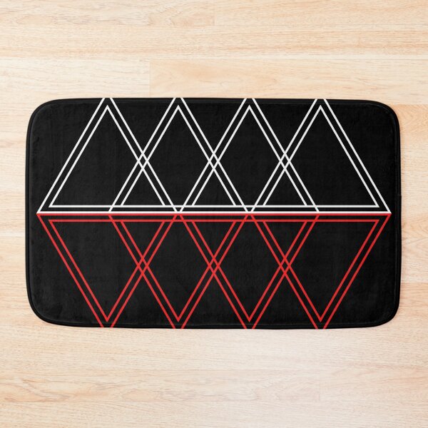 Item preview, Red and White Triangles on a Black Background designed and sold by rosaliemillen.