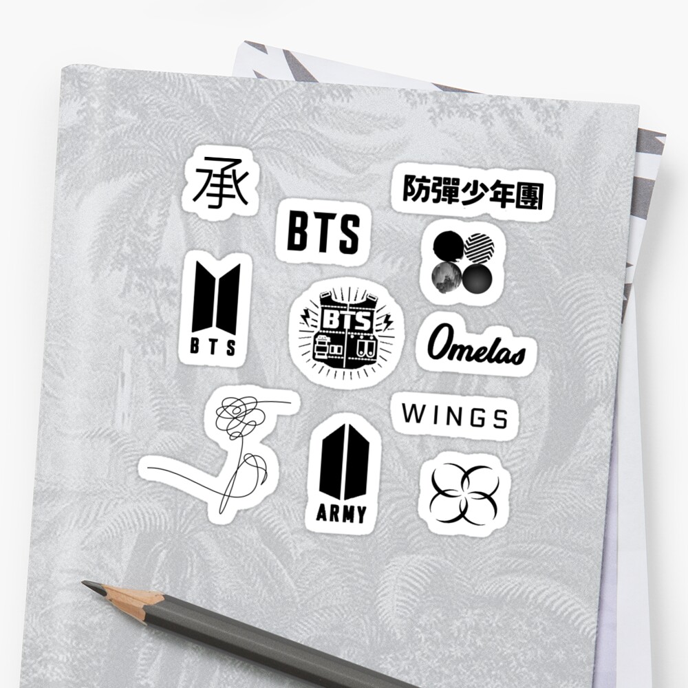  BTS  LOGO STICKER  PACK  updated Stickers  by lyshoseok 