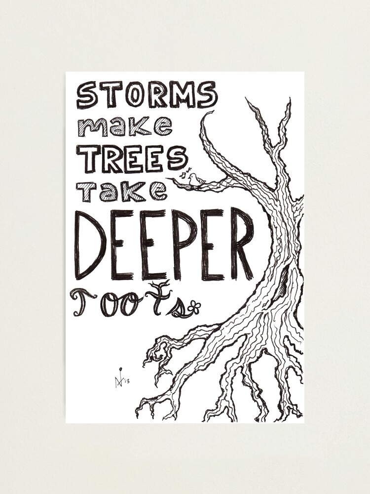 Lámina fotográfica «Las tormentas hacen que los árboles tengan raíces más  profundas» de nikitaiszard | Redbubble