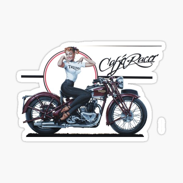 Triumph Cafe Racer Girl Sticker