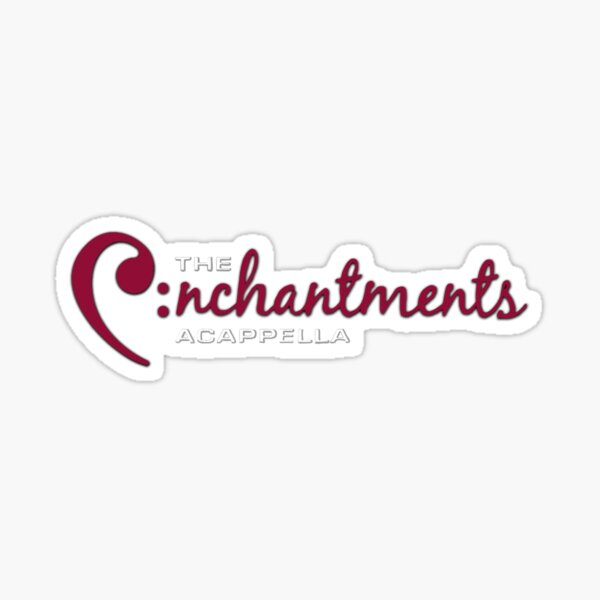 Enchantments Logo Maroon and White Sticker