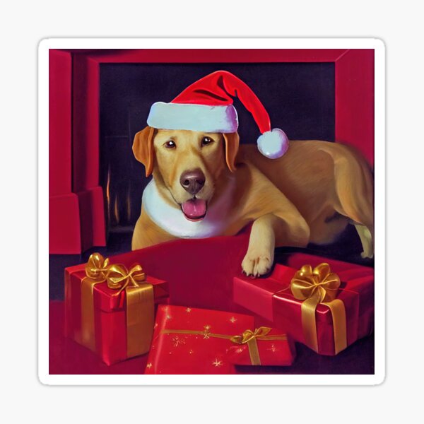 CHRISTMAS DOGS: Labrador retriever special christmas edition Sticker