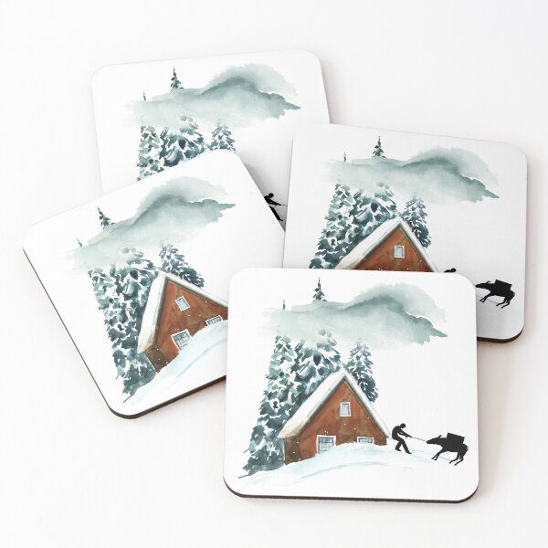 Artikelvorschau, Aquarellmalerei der Backcountry-Hütte entworfen und verkauft von It's On Backwards.