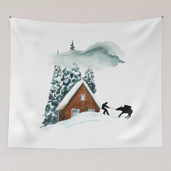 Artikelvorschau, Aquarellmalerei der Backcountry-Hütte entworfen und verkauft von It's On Backwards.