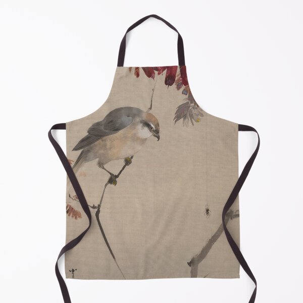 Item preview, Bird on Branch Watching Spider | Japanese Meiji Art (kachō) designed and sold by andydavistech.