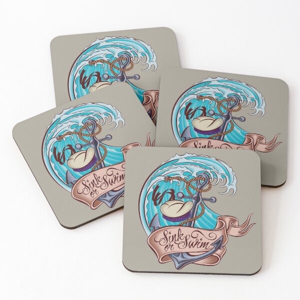 Item preview, Sink or Swim Marines Nautical Wave Anchor designed and sold by ChristinasMess.