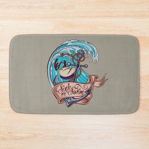 Item preview, Sink or Swim Marines Nautical Wave Anchor designed and sold by ChristinasMess.