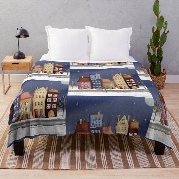Item preview, Colorful houses and falling stars designed and sold by MoTekent.