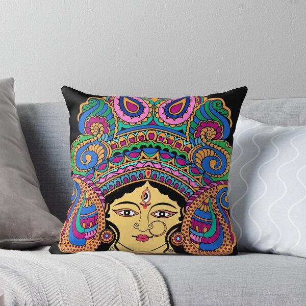 Item preview, Traditional, Ethnic Durga Deity Art, black background designed and sold by SafariByMarisa.