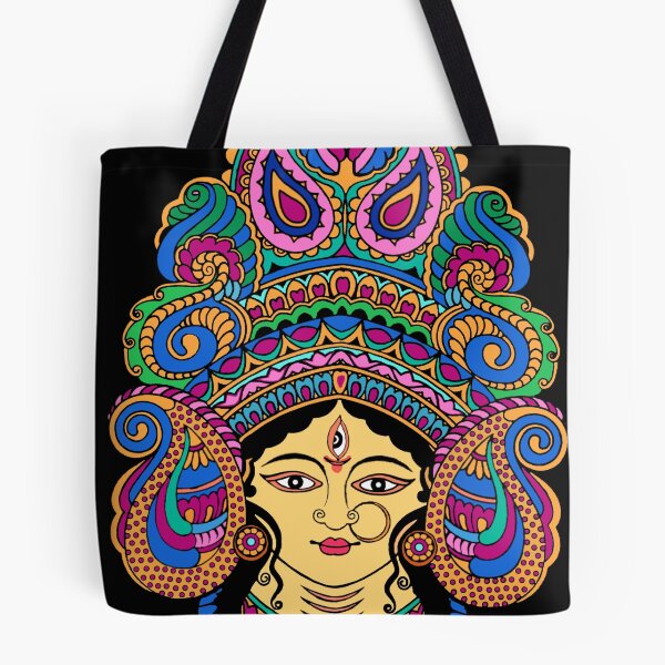 Item preview, Traditional, Ethnic Durga Deity Art, black background designed and sold by SafariByMarisa.