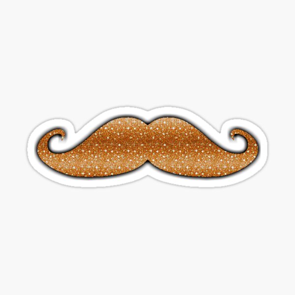 Glitter Moustache Sticker By Monac01 Redbubble