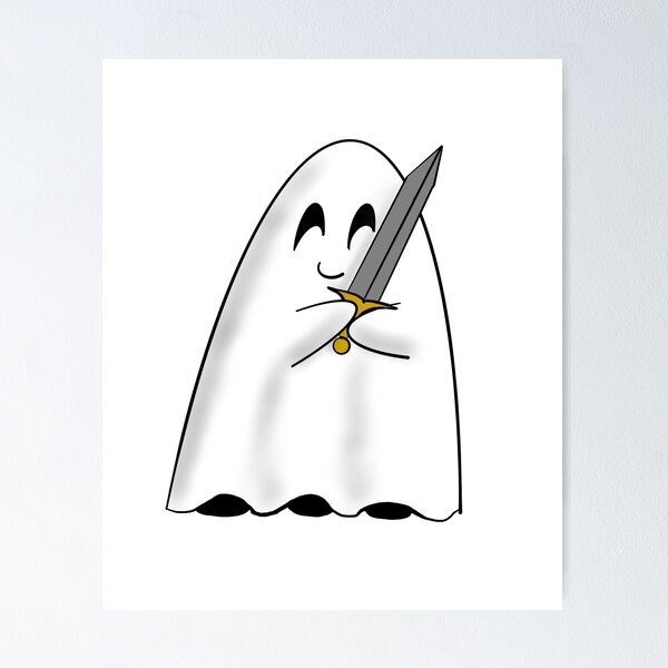 Item preview, Fantasma lindo con espada | Wee Ghost Friend tiene una espada para ti | Fantasma con espada designed and sold by ShireFolk.