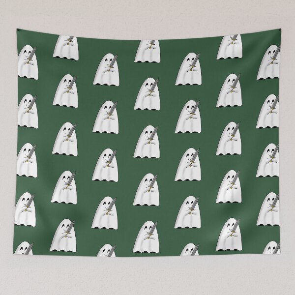 Item preview, Cute Ghost with Sword | Wee Ghost Friend Has a Sword for You | Ghost Holding Sword designed and sold by ShireFolk.