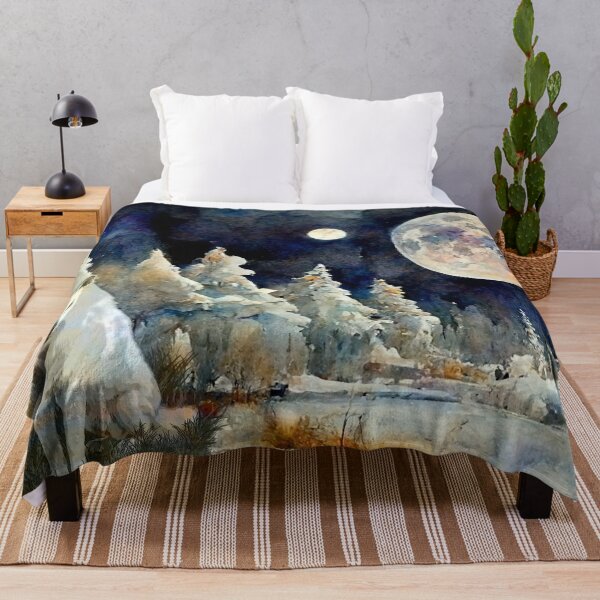 Item preview, White wolf snow landscape designed and sold by Astralia.