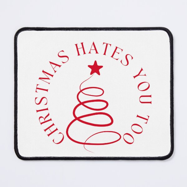 Item preview, Christmas Humor. Rude, Offensive, Inappropriate Christmas Card. Christmas Hates You too. Red designed and sold by That Cheeky Tee.