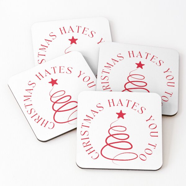 Item preview, Christmas Humor. Rude, Offensive, Inappropriate Christmas Card. Christmas Hates You too. Red designed and sold by That Cheeky Tee.
