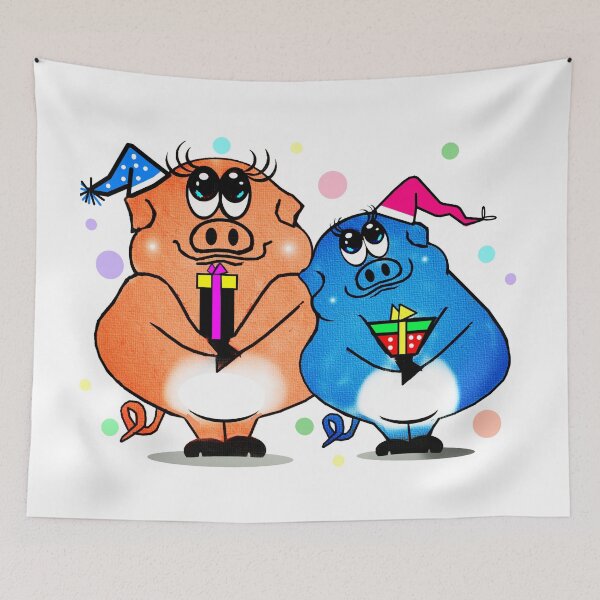 Item preview, Cute pigs - Season's greetings  designed and sold by Shirley cute art .