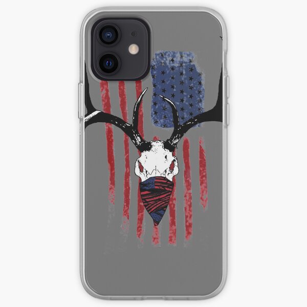 American Flag Buck Skull with Bandana Art iPhone Soft Case