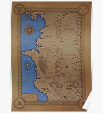 The Witcher world map - Colored Poster