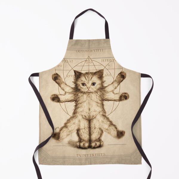Item preview, Cute ancient Vitruvian kitten in Leonardo da Vinci style designed and sold by ArtifactVault.