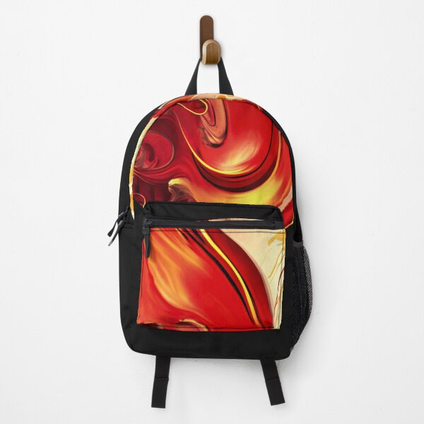 Item preview, Abstract Art: Red and Gold Flows, Round designed and sold by factory88.