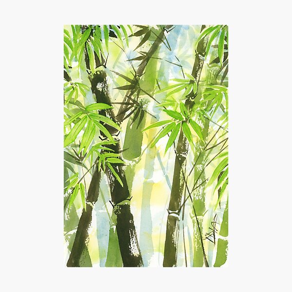 Item preview, Bright Green Bamboo Forest designed and sold by WaterStrokesArt.