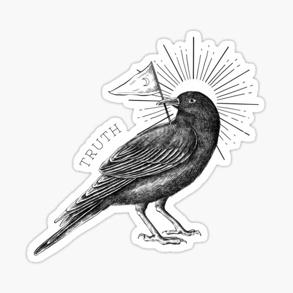 The Wisdom Of A Vintage Crow Sticker For Sale By Bohemiwanders