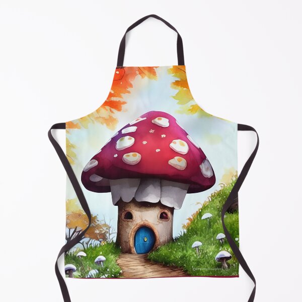 Item preview, Cute and Cozy Cabin in the Autumn Woods in the shape of a Mushroom designed and sold by DreamyEscapism.