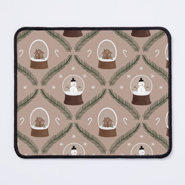 Item preview, Beige Christmas Snow Globe Damask Print designed and sold by BronwynBecks.