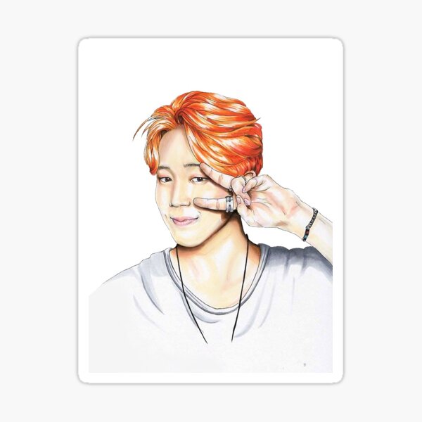 Aperçu de l'œuvre Orange haired Jimin Copic markers (BTS fanart) créée et vendue par Twins' Art.