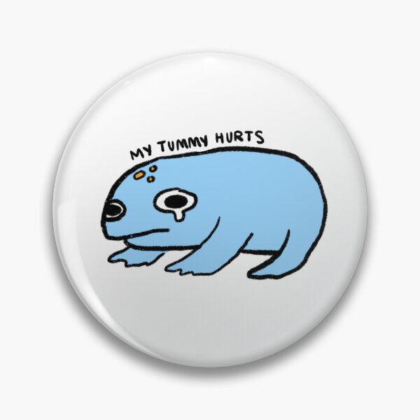 Item preview, my tummy hurts | cute, sad, relatable crying blue frog designed and sold by iristocat.