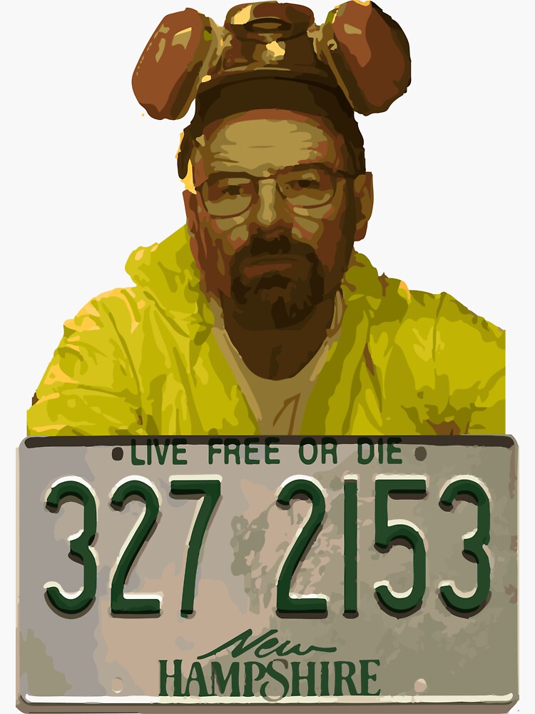 "Walter White Breaking Bad License Plate Design" Sticker for Sale by