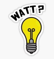 WATT?? Light Bulb Pun - Electrical Engineering Design Sticker