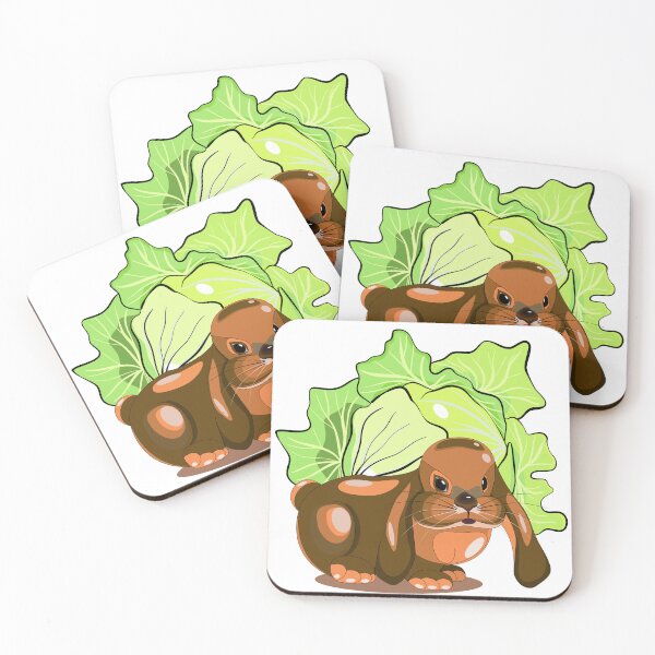 Item preview, Rabbit with cabbage on the background designed and sold by Mashusha-art.